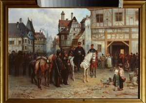 General Gebhard Leberecht von Blucher (1742-1819) avec les cosaques a Bautzen (Allemagne) (General Blucher com os cossacos em Bautzen) (Bataille de Bautzen ou de Wurschen