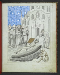 Adicionar 24189, f.7r, A descoberta do túmulo de Hermes Trismegisto, do 