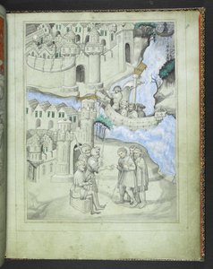 Adicionar 24189 f.8 Peregrinos se aproximando dos portões da cidade, do 