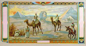 A Esfinge e as Pirâmides, etiqueta de uma caixa de fez, c.1910 de Bohemian School