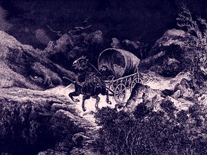 Passeio de carroça na Califórnia à noite de Bohuslav Kroupa