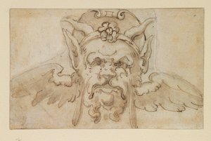 Máscara grotesca, século XVII de Bolognese School