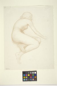 Modelo Crouching (tinta sobre papel)