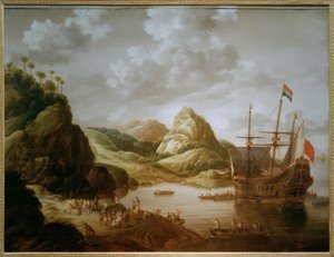 Desembarque de três mestres na costa sul