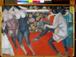 No cabaré - Pintura por Boris Dmitryevich Grigoriev (1886-1939) óleo sobre tela (61x80 cm) de Boris Dmitrievich Grigoriev
