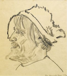Konstantin Stanislavsky como Satin na peça The Lower Depths de M. Gorky, 1922 de Boris Dmitrievich Grigoriev