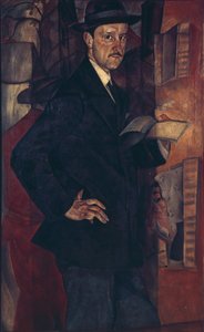 Retrato do artista Mstislav Dobuzhinsky 1875-1957, 1917 de Boris Dmitrievich Grigoriev