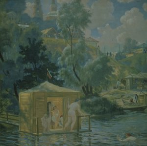 Bathers, 1921 de Boris Mikhailovich Kustodiev