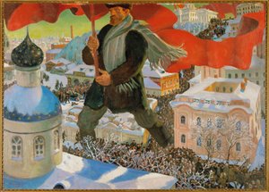 Bolchevique (óleo sobre tela) de Boris Mikhailovich Kustodiev