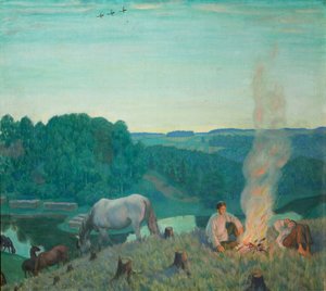 Fogueira, 1916 de Boris Mikhailovich Kustodiev