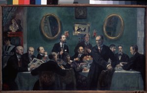 Membros do Movimento Mundial da Arte de Boris Mikhailovich Kustodiev