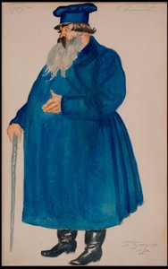 Comerciante Dikoy. Figurino da peça The Storm de A. Ostrovsky, 1920. de Boris Mikhailovich Kustodiev