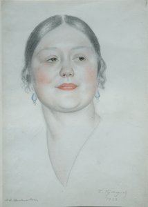 Retrato de Maria Dmitrievna Shostakovich, 1923 de Boris Mikhailovich Kustodiev