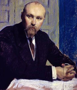 Retrato de Nikolay Rerich (1874-1947) 1913 (pastel em papelão)