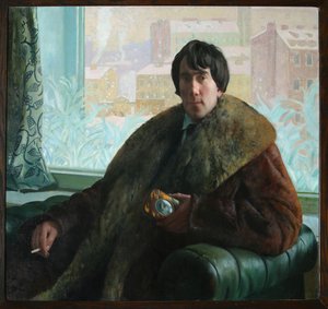 Retrato do escultor e arquiteto Isidor Zolotarevsky 1885-1961, 1922 de Boris Mikhailovich Kustodiev