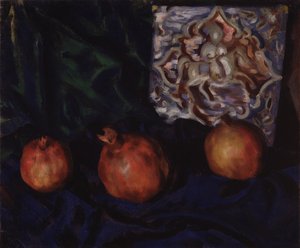 Ainda vida. Romãs, 1910 de Boris Mikhailovich Kustodiev