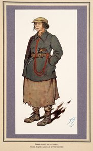 Agente Secreta Feminina do Histoire des Soviets, pub. 1922 (cor litho) de Boris Vasilievich Zvorykin
