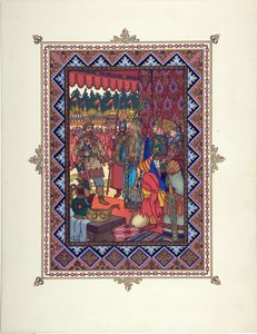 Ilustração para o conto de fadas Marya Morevna (Maria des mers) par Zvorykin, Boris Vasilievich (1872- depois de 1935), c. 1925 - Litografia a cores, 27,3x20,5 - Coleção Particular de Boris Vasilievich Zvorykin