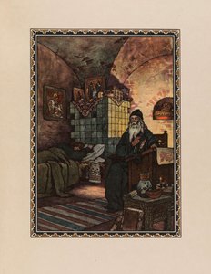 Pimen. Ilustração para o Drama Boris Godunov de A. Pushkin, 1927. de Boris Vasilievich Zvorykin