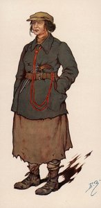 Mulher agente do Cheka, a polícia secreta soviética estabelecida após a Revolução Russa (cor litho)