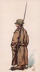 Jovem soldado do Exército Vermelho, Guerra Civil Russa (cor litho) de Boris Vasilievich Zvorykin