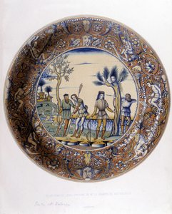 Daphne transformado em Laurier para escapar à perseguição de Apolo - na "Coleção de faianças italianas dos séculos XV, XVI e XVIII", projetada por C. Delange e C. Borneman, ed. Delange, Paris de Bornemann Bornemann