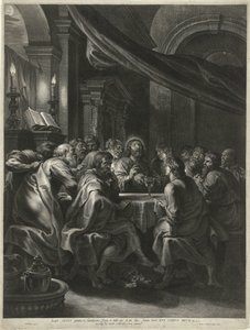 Cristo e os apóstolos na Última Ceia de Boëtius Adamsz. Bolswert