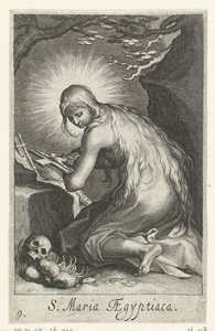 Santa Maria do Egito como Eremita Hermitesses (título da série) Sacra Eremus Ascetriarum (título da série) de Boëtius Adamsz. Bolswert