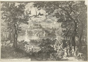 Paisagem com o Martírio de Santo Estêvão de Boëtius Adamsz. Bolswert