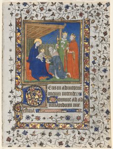 Bifolio de um livro de horas: Adoração dos Magos, c. 1415 de Boucicaut Master