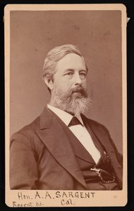 Retrato de Aaron Augustus Sargent 1827-1887, Antes de 1881. de Brady