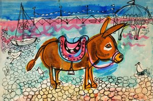 Burro (cor de poster acrílico e tintas coloridas)