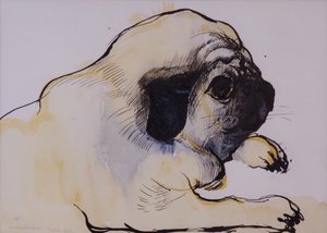 Hogarth, 1982 (caneta e tinta com wc no papel) de Brenda Brin Booker