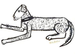 Hound Dog (pincel e tinta no papel)