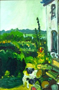 Filhotes de Pug no jardim de Brenda Brin Booker