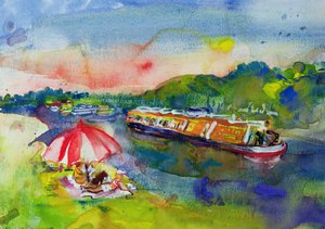 Summer River, 1989 (wc no papel)