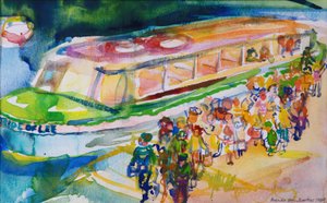 The Boat Trip, 1989 (wc no papel) de Brenda Brin Booker