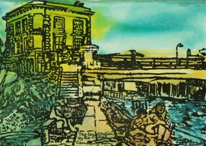 The Constitution Pub, Regents Canal (aquarela no papel)