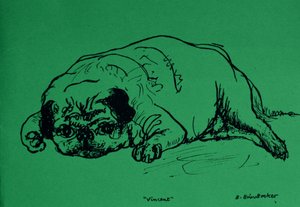 &39;Vincent&39; (tinta em papel verde) de Brenda Brin Booker