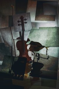 Natureza-morta melancólica com violino de Brig Barkow