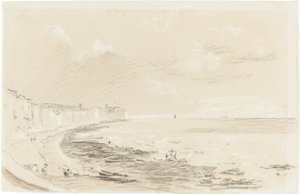 Cena da costa do mar de British 19th Century