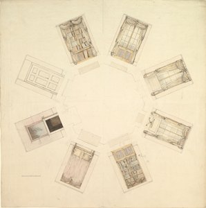Quarto Octogonal com Vistas Seccionadas, Século XIX. de British Anonymous 19th Century.