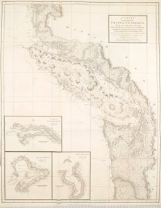 Uma carta que mostra parte da costa da América do Noroeste de British School