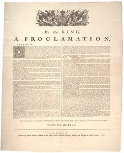 Proclamação, 1763 de British School