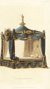 Uma cama de acampamento para um oficial militar de British School
