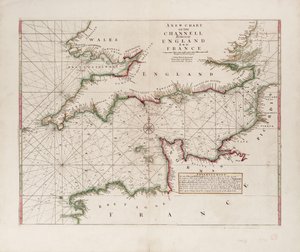 Uma carta do Canal da Mancha entre Inglaterra e França