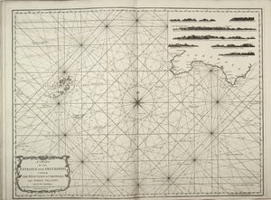 Uma carta da entrada no canal da Mancha que contém a costa ocidental da Cornualha e das ilhas Scilly com todas as sondagens de British School