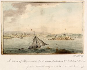 Uma série de esboços, vistas na Grã-Bretanha, no Continente e na América 1772-1778 (aguarela) de British School