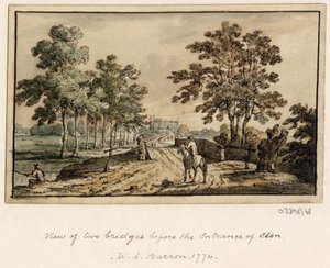 Uma série de esboços, vistas na Grã-Bretanha, no Continente e na América 1772-1778 (aguarela) de British School
