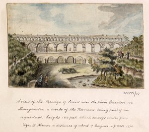 Uma série de esboços, vistas na Grã-Bretanha, Continente e América 1772-1778 (aguarela) de British School
